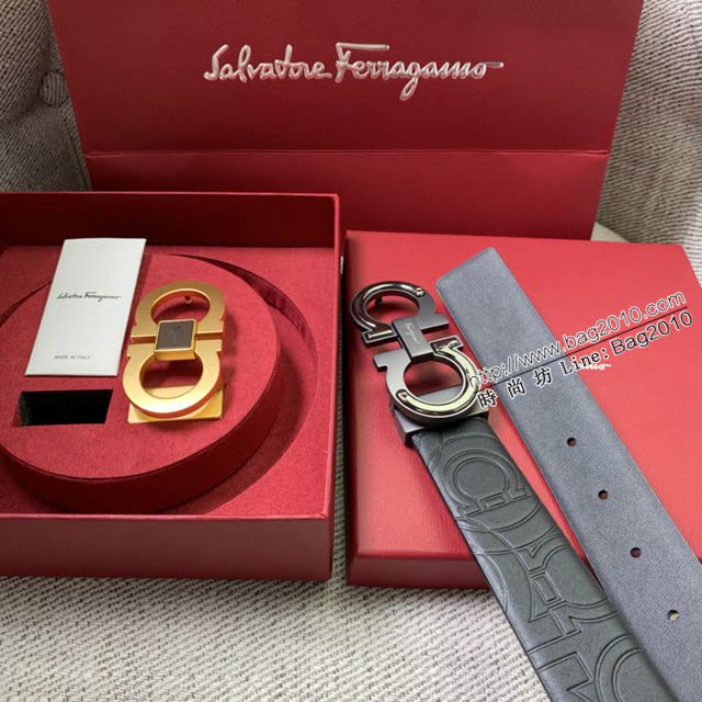 菲拉格慕男女士皮帶 Ferragamo雙扣高端禮盒腰帶  jjp2114